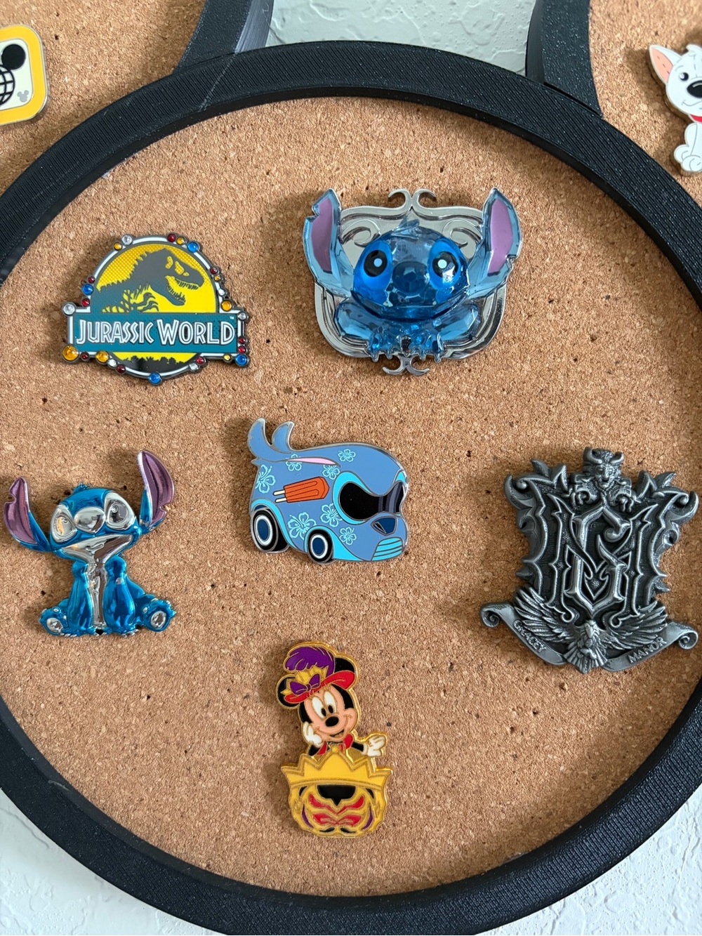 Disney Pin Lot Stitch + Mickey Wheel + LE 300 Maleficent Crest Rare Bundle